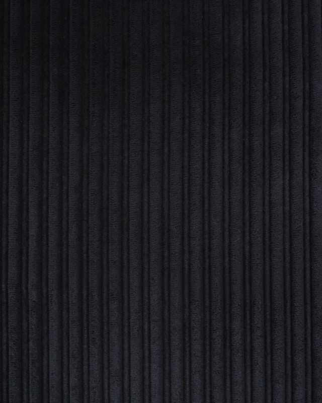 Tissu Velours Côtelé Envers Sherpa Anthracite - Mercerine