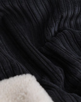 Tissu Velours Côtelé Envers Sherpa Anthracite