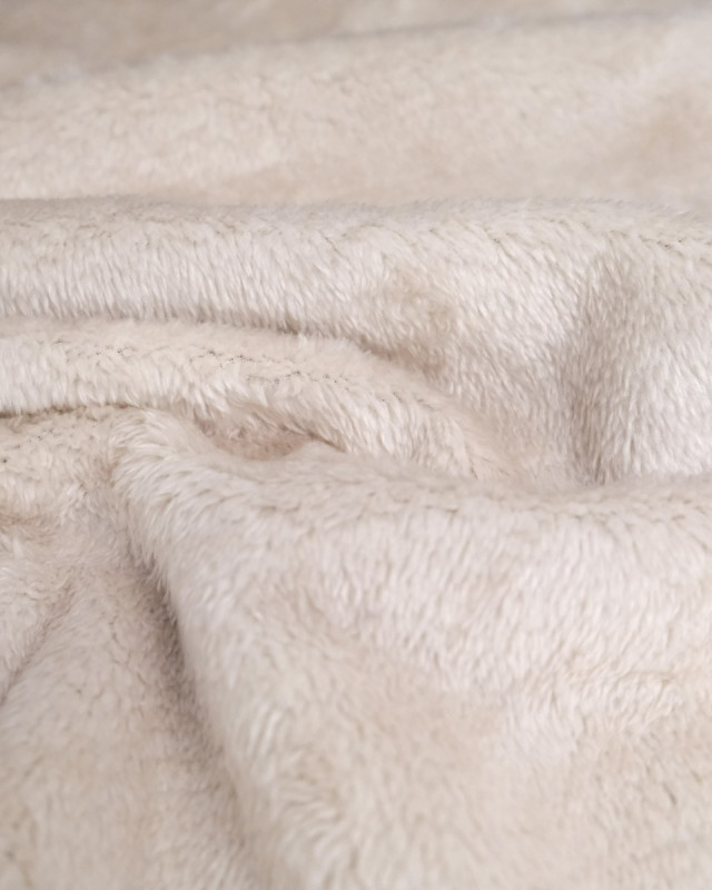 Tissu Velours Côtelé Envers Sherpa Noir - Mercerine