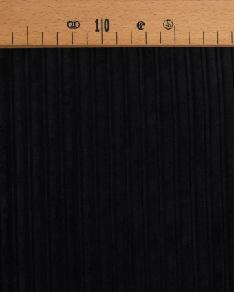 Tissu Velours Côtelé Envers Sherpa Noir - Mercerine