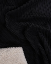 Tissu Velours Côtelé Envers Sherpa Noir
