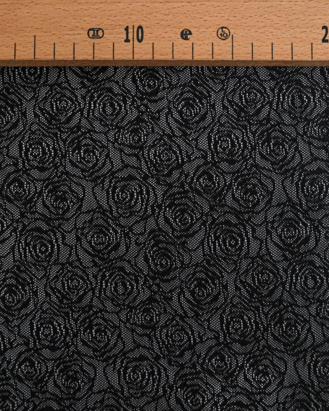 Dentelle Maille Rose Fabrication Française Noir - Mercerine