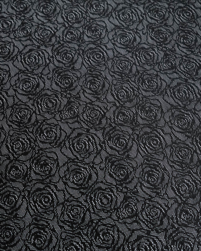 Dentelle Maille Rose Fabrication Française Noir - Mercerine