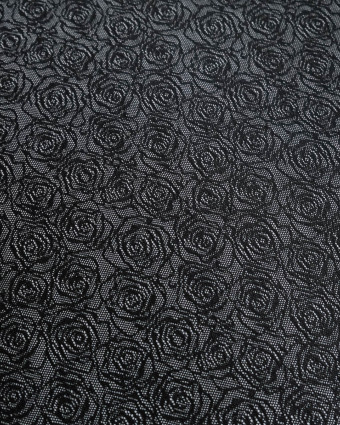 Dentelle Maille Rose Fabrication Française Noir - Mercerine