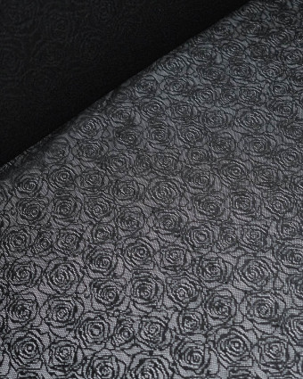 Dentelle Maille Rose Fabrication Française Noir - Mercerine