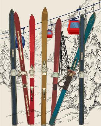 Torchon cuisine 50x70 cm - Ski Fond Ecru - Mercerine