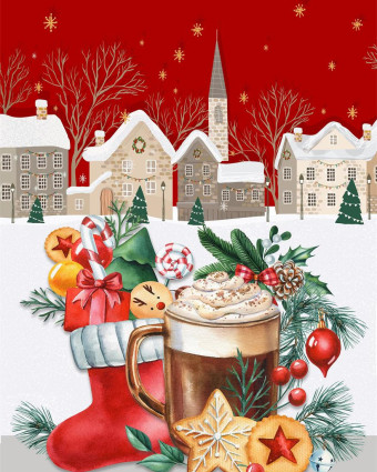 Torchon cuisine 50x70 cm - Chocolat Chaud - Mercerine