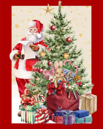 Torchon cuisine 50x70 cm - Sapin fond Ecru - Mercerine