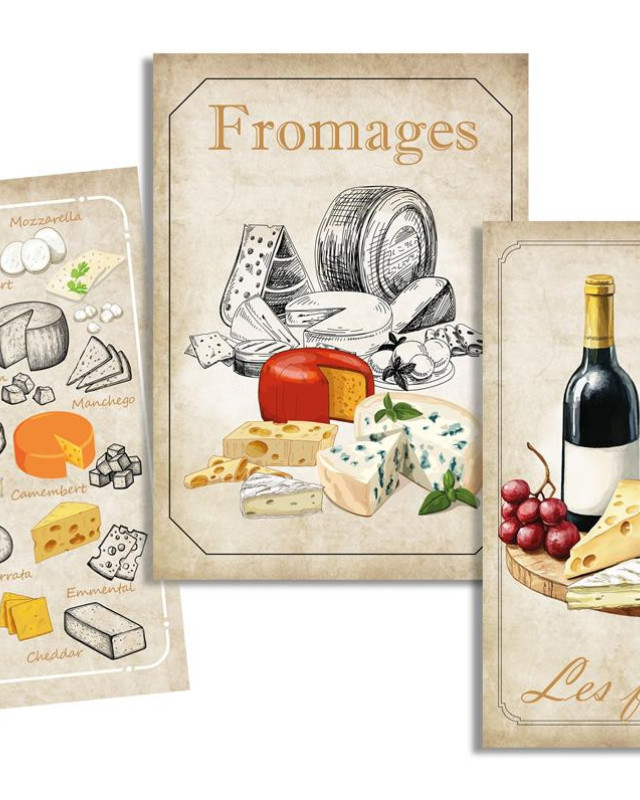 Torchon cuisine 50x70 cm - Liste de Fromages - Mercerine