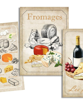 Torchon cuisine 50x70 cm - Liste de Fromages - Mercerine