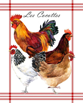 Torchon cuisine 50x70 cm - Les Cocottes - Mercerine