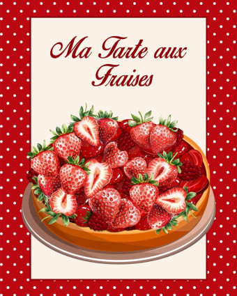 Torchon cuisine 50x70 cm - Ma tarte aux fraises - Mercerine