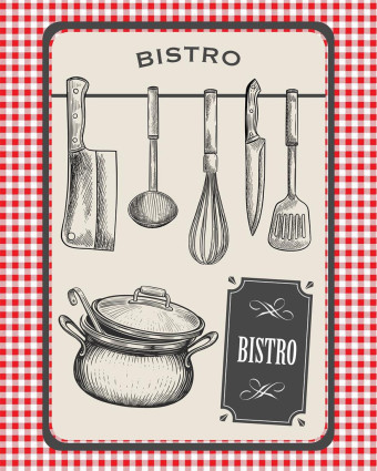 Torchon cuisine 50x70 cm - Cuisine de Bistro - Mercerine