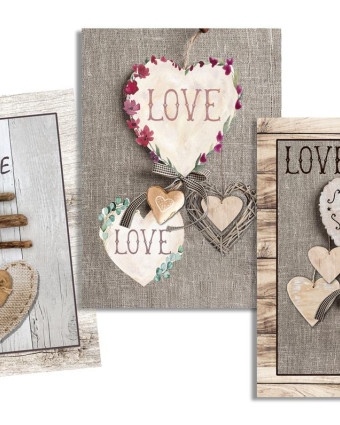 Torchon cuisine 50x70 cm - Coeur Love Rose - Mercerine