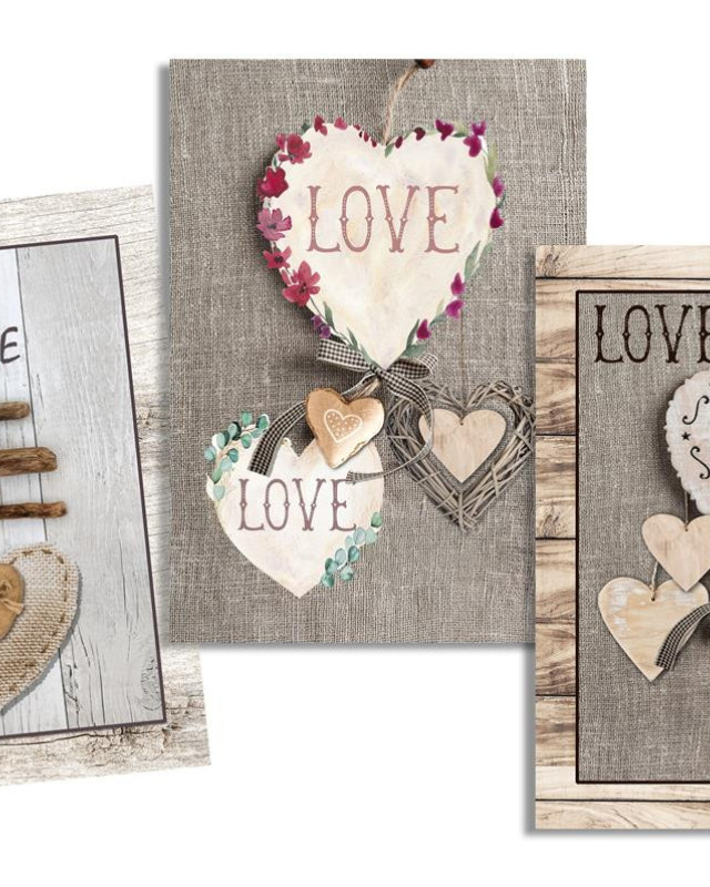 Torchon cuisine 50x70 cm - Cœur Love Bois - Mercerine