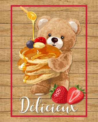 Torchon cuisine 50x70 cm - Ourson Délicieux
