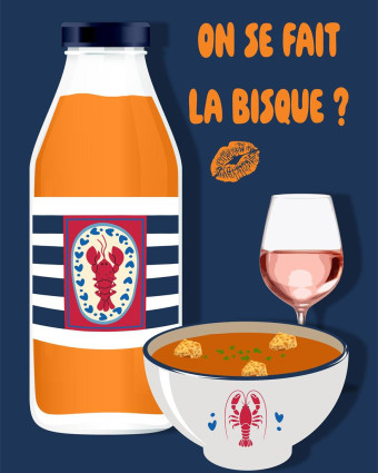 Torchon cuisine 50x70 cm - Bisque de Homard - Mercerine