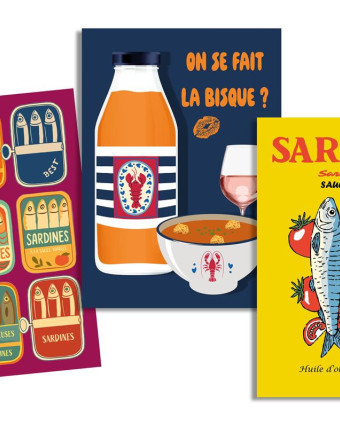 Torchon cuisine 50x70 cm - Sardines à la Tomate - Mercerine