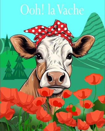 Torchon cuisine 50x70 cm - Oh La Vache ! - Mercerine
