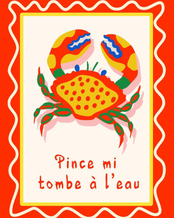 Torchon cuisine 50x70 cm - Crabe Color - Mercerine