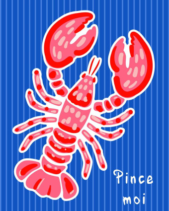 Torchon cuisine 50x70 cm - Homard Color - Mercerine