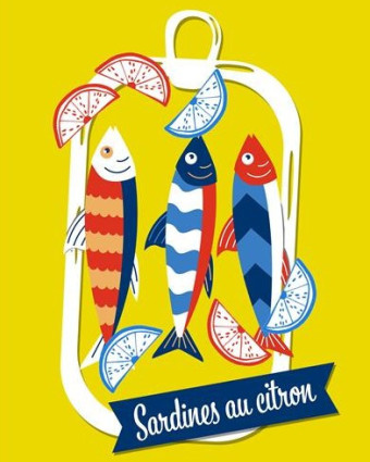 Torchon cuisine 50x70 cm - Sardines au Citron - Mercerine