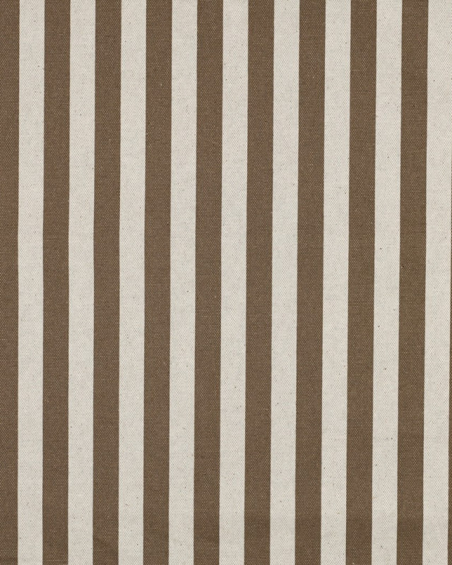 Toile Canvas Effet Lin Enduite  Rayures Taupe - Mercerine