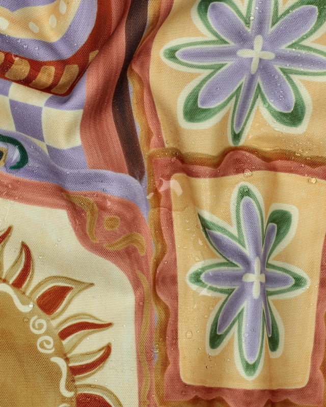 Tissu Déperlant Patchwork Dolce Vita Lilas - Mercerine