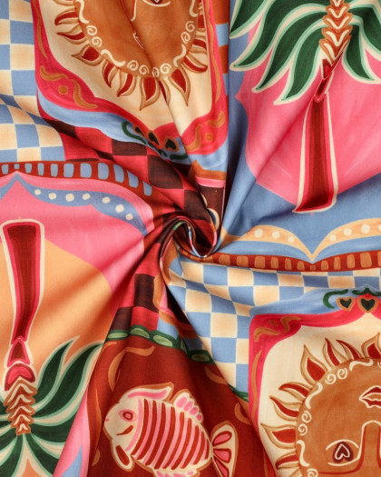 Tissu Déperlant Patchwork Dolce Vita Rose - Mercerine