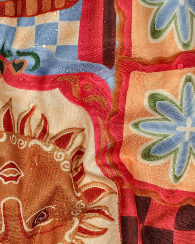 Tissu Déperlant Patchwork Dolce Vita Rose - Mercerine
