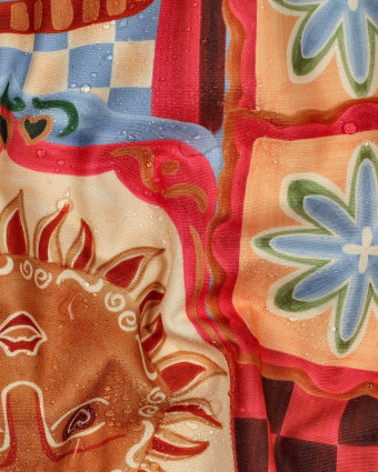 Tissu Déperlant Patchwork Dolce Vita Rose - Mercerine
