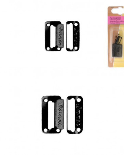 Agrafes Plates - x3 - Noir - Mercerine