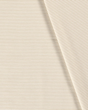 Jersey Fines Rayures Beige - Mercerine