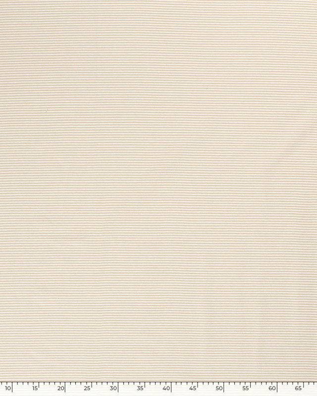 Jersey Fines Rayures Beige - Mercerine