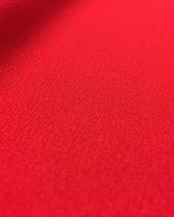 Crêpe rouge Zora envers satin x10cm
