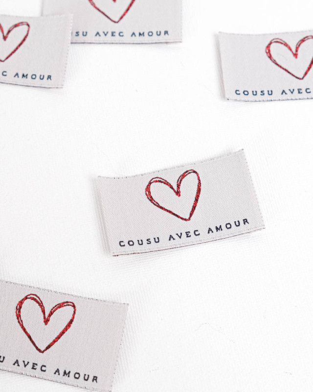 Etiquette à Coudre Cousu avec Amour - Mercerine