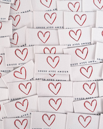 Etiquette à Coudre Cousu avec Amour - Mercerine