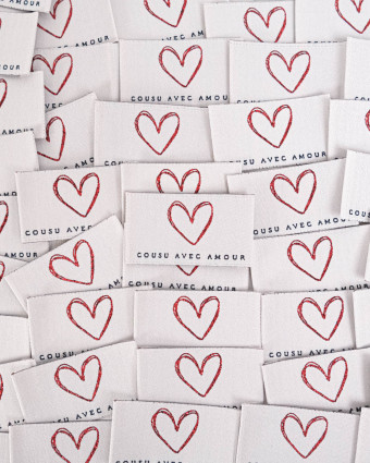 Etiquette à Coudre Cousu avec Amour - Mercerine