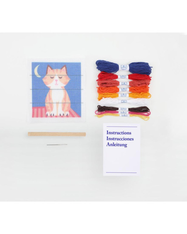 Kit de Broderie Chat dans la Nuit - DMC - Mercerine