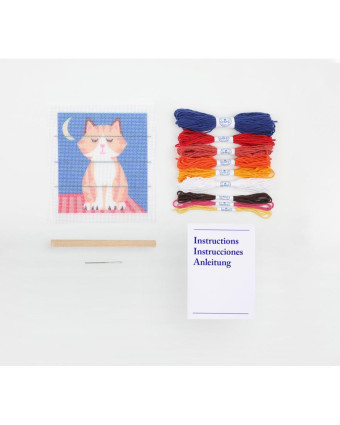 Kit de Broderie Chat dans la Nuit - DMC - Mercerine