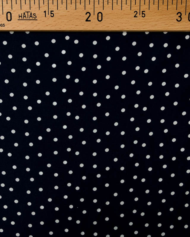 Tissu Viscose Marine Pois Noir Marine  - Mercerine