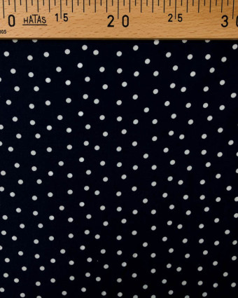 Tissu Viscose Marine Pois Noir Marine  - Mercerine