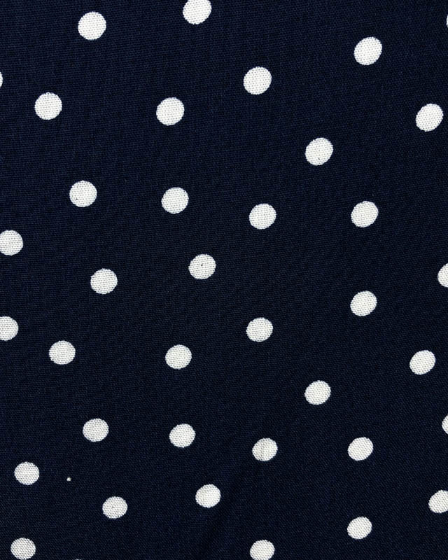 Tissu Viscose Marine Pois Noir Marine  - Mercerine