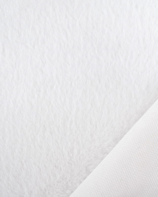 Tissu Fausse Fourrure Douce Blanc Oeko-Tex  - Mercerine