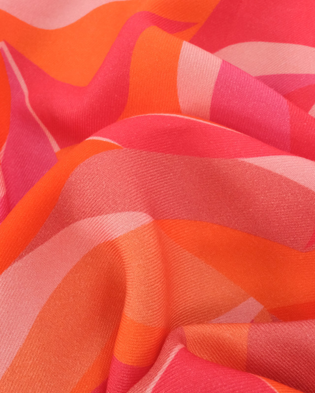 Tissu Viscose Twill Palola Rose Orange - Mercerine
