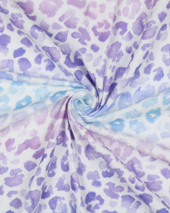 Tissu Double Gaze Animal Violet - Mercerine