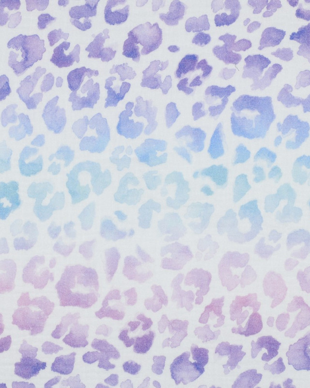 Tissu Double Gaze Animal Violet - Mercerine