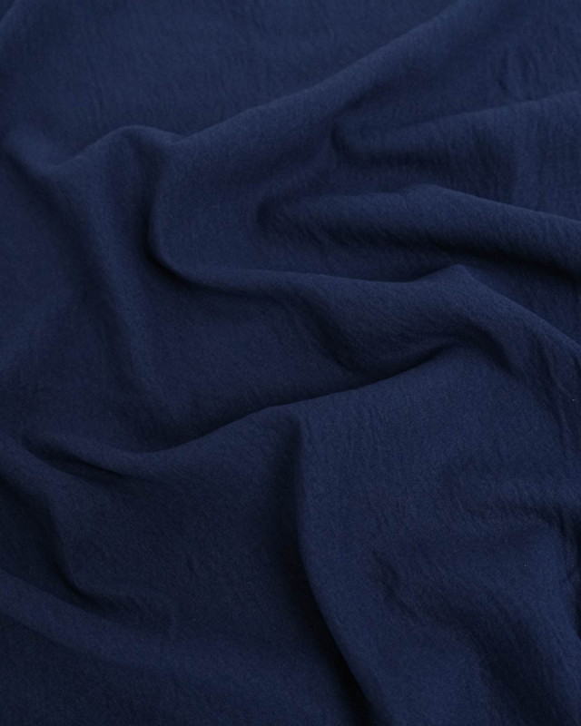 Tissu Touché Peau De Peche Bleu Marine - Mercerine