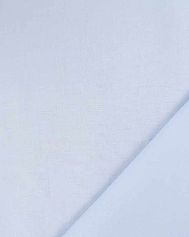 Toile de Coton Sanforisée Bleu Gris Clair - Mercerine