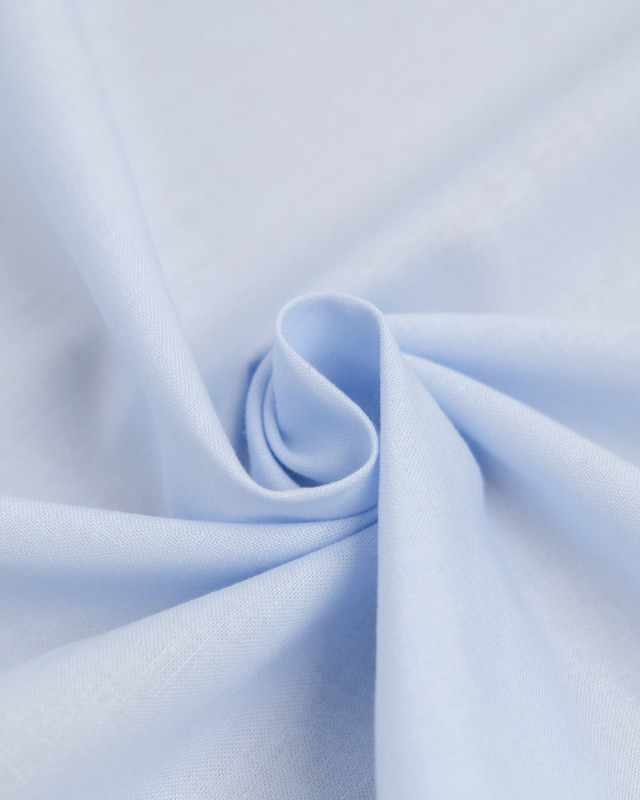 Toile de Coton Sanforisée Bleu Gris Clair - Mercerine